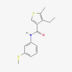 molecular formula C15H17NOS2 B4266315 4-ethyl-5-methyl-N-[3-(methylthio)phenyl]-3-thiophenecarboxamide 