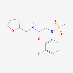 2-[3-fluoro(methylsulfonyl)anilino]-N-(tetrahydro-2-furanylmethyl)acetamide