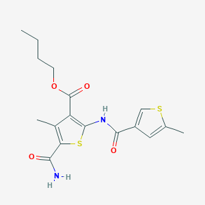 molecular formula C17H20N2O4S2 B4266322 butyl 5-(aminocarbonyl)-4-methyl-2-{[(5-methyl-3-thienyl)carbonyl]amino}-3-thiophenecarboxylate 