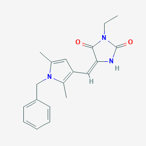 molecular formula C19H21N3O2 B426637 5-[(1-benzyl-2,5-dimethyl-1H-pyrrol-3-yl)methylene]-3-ethyl-2,4-imidazolidinedione 