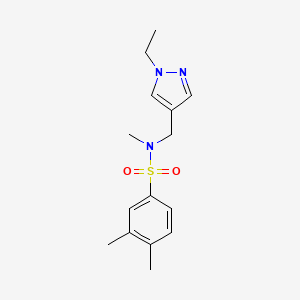 molecular formula C15H21N3O2S B4266392 N-[(1-ethyl-1H-pyrazol-4-yl)methyl]-N,3,4-trimethylbenzenesulfonamide 