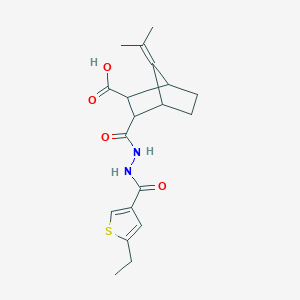 molecular formula C19H24N2O4S B4266414 3-({2-[(5-ethyl-3-thienyl)carbonyl]hydrazino}carbonyl)-7-(1-methylethylidene)bicyclo[2.2.1]heptane-2-carboxylic acid 