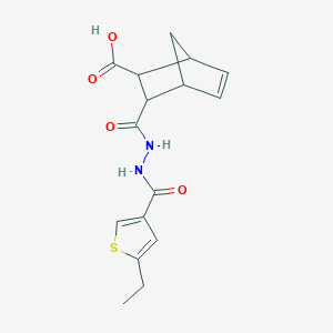 molecular formula C16H18N2O4S B4266420 3-({2-[(5-ethyl-3-thienyl)carbonyl]hydrazino}carbonyl)bicyclo[2.2.1]hept-5-ene-2-carboxylic acid 