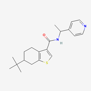 molecular formula C20H26N2OS B4266425 6-tert-butyl-N-[1-(4-pyridinyl)ethyl]-4,5,6,7-tetrahydro-1-benzothiophene-3-carboxamide 