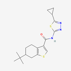 molecular formula C18H23N3OS2 B4266432 6-tert-butyl-N-(5-cyclopropyl-1,3,4-thiadiazol-2-yl)-4,5,6,7-tetrahydro-1-benzothiophene-3-carboxamide CAS No. 438226-54-1