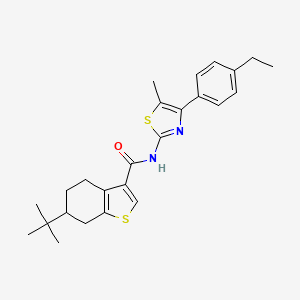 molecular formula C25H30N2OS2 B4266442 6-tert-butyl-N-[4-(4-ethylphenyl)-5-methyl-1,3-thiazol-2-yl]-4,5,6,7-tetrahydro-1-benzothiophene-3-carboxamide 