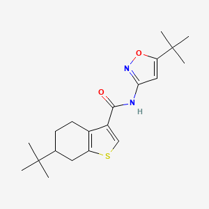 molecular formula C20H28N2O2S B4266444 6-tert-butyl-N-(5-tert-butyl-3-isoxazolyl)-4,5,6,7-tetrahydro-1-benzothiophene-3-carboxamide 