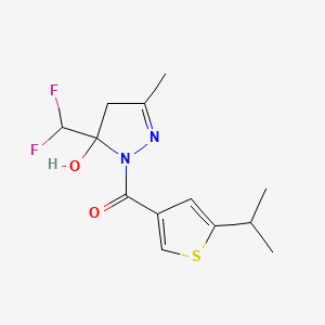 molecular formula C13H16F2N2O2S B4266455 5-(difluoromethyl)-1-[(5-isopropyl-3-thienyl)carbonyl]-3-methyl-4,5-dihydro-1H-pyrazol-5-ol 