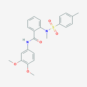 molecular formula C23H24N2O5S B426646 N-(3,4-dimethoxyphenyl)-2-{methyl[(4-methylphenyl)sulfonyl]amino}benzamide 