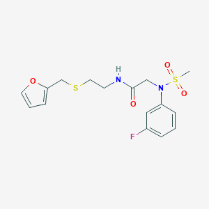 molecular formula C16H19FN2O4S2 B426648 2-[3-fluoro(methylsulfonyl)anilino]-N-{2-[(2-furylmethyl)sulfanyl]ethyl}acetamide 