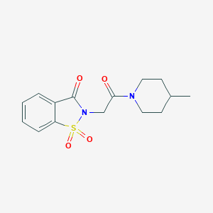 2-(2-(4-methylpiperidin-1-yl)-2-oxoethyl)benzo[d]isothiazol-3(2H)-one 1,1-dioxide