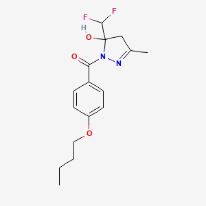 molecular formula C16H20F2N2O3 B4266502 1-(4-butoxybenzoyl)-5-(difluoromethyl)-3-methyl-4,5-dihydro-1H-pyrazol-5-ol 