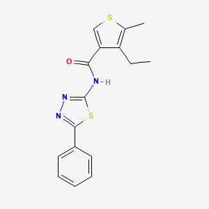 molecular formula C16H15N3OS2 B4266539 4-ethyl-5-methyl-N-(5-phenyl-1,3,4-thiadiazol-2-yl)-3-thiophenecarboxamide 