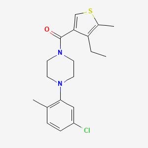 molecular formula C19H23ClN2OS B4266541 1-(5-chloro-2-methylphenyl)-4-[(4-ethyl-5-methyl-3-thienyl)carbonyl]piperazine 