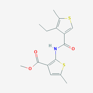 molecular formula C15H17NO3S2 B4266544 methyl 2-{[(4-ethyl-5-methyl-3-thienyl)carbonyl]amino}-5-methyl-3-thiophenecarboxylate 