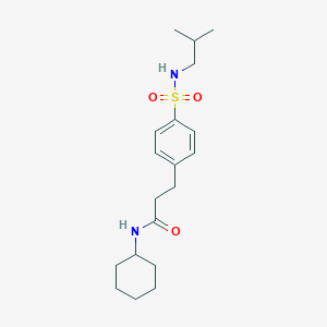 molecular formula C19H30N2O3S B426655 N-cyclohexyl-3-{4-[(isobutylamino)sulfonyl]phenyl}propanamide 