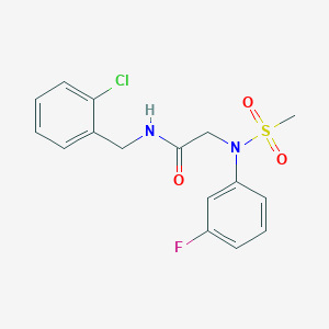 molecular formula C16H16ClFN2O3S B426656 N-(2-chlorobenzyl)-2-[3-fluoro(methylsulfonyl)anilino]acetamide 