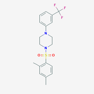 molecular formula C19H21F3N2O2S B4266563 1-[(2,4-dimethylphenyl)sulfonyl]-4-[3-(trifluoromethyl)phenyl]piperazine 
