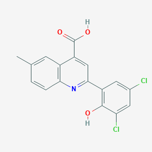 molecular formula C17H11Cl2NO3 B4266566 2-(3,5-dichloro-2-hydroxyphenyl)-6-methyl-4-quinolinecarboxylic acid 