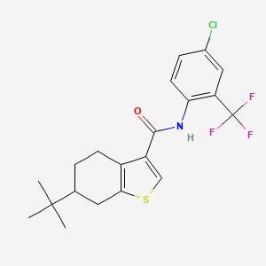 molecular formula C20H21ClF3NOS B4266578 6-tert-butyl-N-[4-chloro-2-(trifluoromethyl)phenyl]-4,5,6,7-tetrahydro-1-benzothiophene-3-carboxamide 
