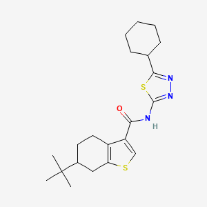 molecular formula C21H29N3OS2 B4266584 6-tert-butyl-N-(5-cyclohexyl-1,3,4-thiadiazol-2-yl)-4,5,6,7-tetrahydro-1-benzothiophene-3-carboxamide 