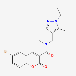 molecular formula C18H18BrN3O3 B4266586 6-bromo-N-[(1-ethyl-5-methyl-1H-pyrazol-4-yl)methyl]-N-methyl-2-oxo-2H-chromene-3-carboxamide 
