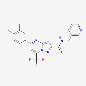 molecular formula C22H18F3N5O B4266594 5-(3,4-dimethylphenyl)-N-(3-pyridinylmethyl)-7-(trifluoromethyl)pyrazolo[1,5-a]pyrimidine-2-carboxamide 