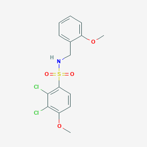 molecular formula C15H15Cl2NO4S B426661 2,3-dichloro-4-methoxy-N-(2-methoxybenzyl)benzenesulfonamide 