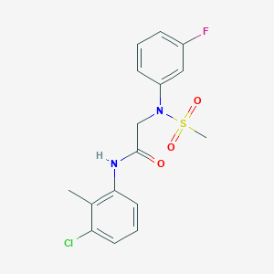 molecular formula C16H16ClFN2O3S B426662 N-(3-chloro-2-methylphenyl)-2-[3-fluoro(methylsulfonyl)anilino]acetamide 