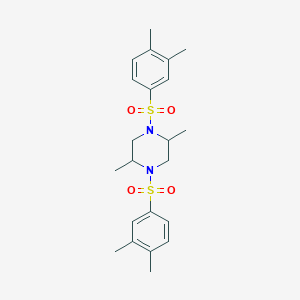 molecular formula C22H30N2O4S2 B4266624 1,4-bis[(3,4-dimethylphenyl)sulfonyl]-2,5-dimethylpiperazine 