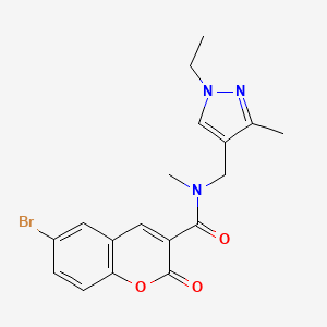 molecular formula C18H18BrN3O3 B4266633 6-bromo-N-[(1-ethyl-3-methyl-1H-pyrazol-4-yl)methyl]-N-methyl-2-oxo-2H-chromene-3-carboxamide 
