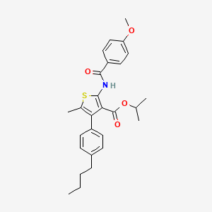 molecular formula C27H31NO4S B4266641 isopropyl 4-(4-butylphenyl)-2-[(4-methoxybenzoyl)amino]-5-methyl-3-thiophenecarboxylate 