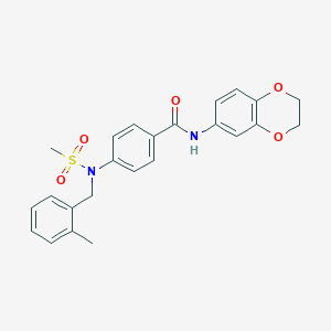 molecular formula C24H24N2O5S B426665 N-(2,3-dihydro-1,4-benzodioxin-6-yl)-4-[(2-methylbenzyl)(methylsulfonyl)amino]benzamide 