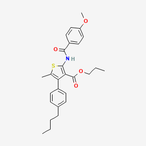 propyl 4-(4-butylphenyl)-2-[(4-methoxybenzoyl)amino]-5-methyl-3-thiophenecarboxylate