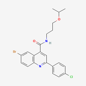 molecular formula C22H22BrClN2O2 B4266656 6-bromo-2-(4-chlorophenyl)-N-(3-isopropoxypropyl)-4-quinolinecarboxamide 
