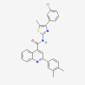 molecular formula C28H22ClN3OS B4266662 N-[4-(3-chlorophenyl)-5-methyl-1,3-thiazol-2-yl]-2-(3,4-dimethylphenyl)-4-quinolinecarboxamide 