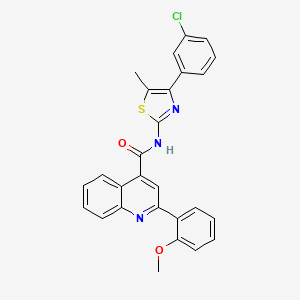 molecular formula C27H20ClN3O2S B4266666 N-[4-(3-chlorophenyl)-5-methyl-1,3-thiazol-2-yl]-2-(2-methoxyphenyl)-4-quinolinecarboxamide 