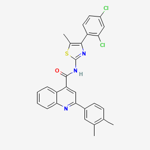 N-[4-(2,4-dichlorophenyl)-5-methyl-1,3-thiazol-2-yl]-2-(3,4-dimethylphenyl)-4-quinolinecarboxamide