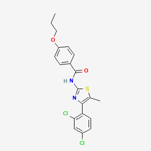 molecular formula C20H18Cl2N2O2S B4266687 N-[4-(2,4-dichlorophenyl)-5-methyl-1,3-thiazol-2-yl]-4-propoxybenzamide 