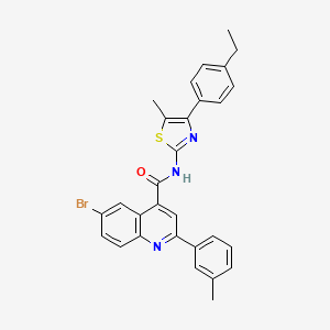 molecular formula C29H24BrN3OS B4266696 6-bromo-N-[4-(4-ethylphenyl)-5-methyl-1,3-thiazol-2-yl]-2-(3-methylphenyl)-4-quinolinecarboxamide 