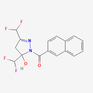 molecular formula C16H12F4N2O2 B4266705 3,5-bis(difluoromethyl)-1-(2-naphthoyl)-4,5-dihydro-1H-pyrazol-5-ol 