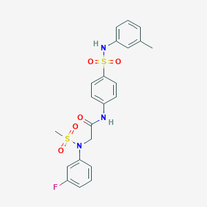 molecular formula C22H22FN3O5S2 B426671 2-[3-fluoro(methylsulfonyl)anilino]-N-[4-(3-toluidinosulfonyl)phenyl]acetamide 