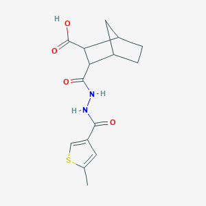 molecular formula C15H18N2O4S B4266723 3-({2-[(5-methyl-3-thienyl)carbonyl]hydrazino}carbonyl)bicyclo[2.2.1]heptane-2-carboxylic acid 
