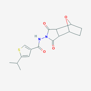 molecular formula C16H18N2O4S B4266733 N-(3,5-dioxo-10-oxa-4-azatricyclo[5.2.1.0~2,6~]dec-4-yl)-5-isopropyl-3-thiophenecarboxamide 