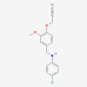 molecular formula C17H16ClNO2 B426675 4-chloro-N-[3-methoxy-4-(2-propynyloxy)benzyl]aniline 