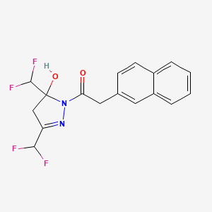 molecular formula C17H14F4N2O2 B4266770 3,5-bis(difluoromethyl)-1-(2-naphthylacetyl)-4,5-dihydro-1H-pyrazol-5-ol 