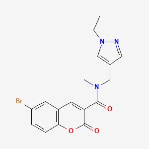 molecular formula C17H16BrN3O3 B4266773 6-bromo-N-[(1-ethyl-1H-pyrazol-4-yl)methyl]-N-methyl-2-oxo-2H-chromene-3-carboxamide 
