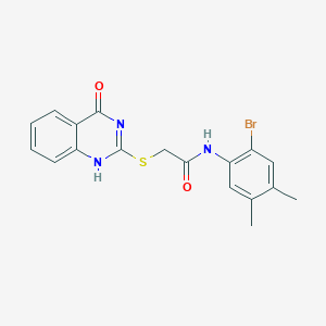 molecular formula C18H16BrN3O2S B426678 N-(2-bromo-4,5-dimethylphenyl)-2-[(4-oxo-1H-quinazolin-2-yl)sulfanyl]acetamide 