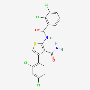 molecular formula C18H10Cl4N2O2S B4266786 2-[(2,3-dichlorobenzoyl)amino]-4-(2,4-dichlorophenyl)-3-thiophenecarboxamide 