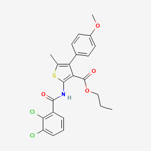 molecular formula C23H21Cl2NO4S B4266797 propyl 2-[(2,3-dichlorobenzoyl)amino]-4-(4-methoxyphenyl)-5-methyl-3-thiophenecarboxylate 